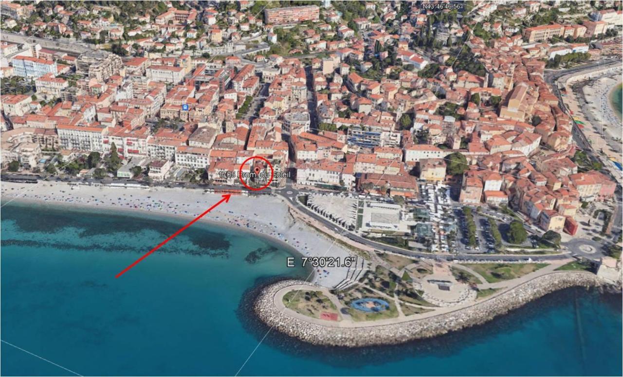 Villa Azzurra Menton Apt Luxe, Front Mer, 4Th Floor Of 5, Wifi, Tvsat, Climate Exterior photo